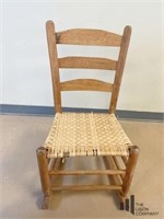 Ladder Back Rocking Chair with Woven Seat