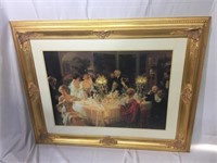 Gold Framed Victorian Style Dinner Party Wall Art