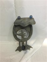 Decorative Metal Frog w/ Marble Eyeballs