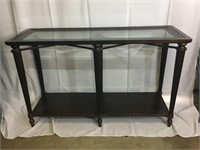 Fine Colonial Style Dark Wood & Iron Hall Table