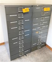 (2) 10-DRAWER METAL CABINETS w/ Contents
