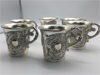 Turkish MCA Vizyon Silverplate Handled Teacups