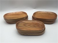 6pc Treated Wooden Sushi Trays