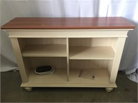 Off-White Washed Hall Table w/ Shelves