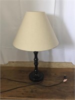 Tall Black Table Lamp w/ White Shade