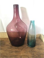 Purple & Blue Art Glass Decorative Vases