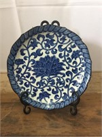 Vintage Chinese Blue & White Porcelain Plate