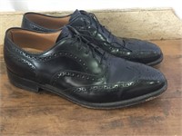 Johnston & Murphy Black Wing Tip Leather Shoes - 9
