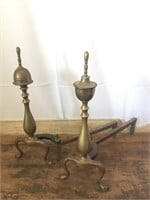 Antique Brass/Bronze Polished Andirons