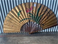 VTG Hand Painted Asian Style Hand Fan