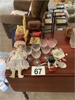 Misc. lot box with Porcelain Doll