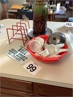 West bend no cord, colander, measuring cups with