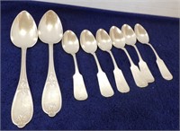 (6) STERLING TEASPOONS & (2) STERLING SERVING.....