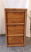 OAK 3 DRAWER LETTER/LEGAL SIZE FILE CABINET