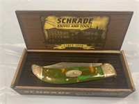 SCHRADE ELK ETCHED BLADE FOLADBLE KNIFE