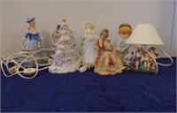 GROUP OF ANGEL LAMPS, FIGURINES, DOLLS....
