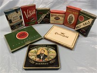 (9) MIX EARLY TINS TOBACCO LUCKY STRIKE / PIERROT