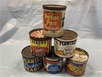 (6) EARLY PEANUT ADVERTISING TINS / PLANTERS