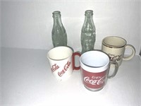 5 COCA COLA CUPS AND BOTTLES