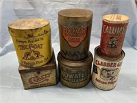 (6) MIX EARLY ADVERTISING TINS / GOAT / CINCO