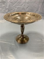 ANTIQUE STERLING COMPOTE 9oz 6.5in DIAMETER