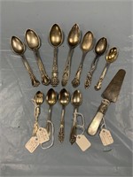 (12) MIX STERLING SILVER FLATWARE / SPOONS 5.2oz