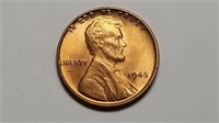 1945 Lincoln Cent Wheat Penny Uncirculated Red