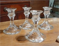 4 Pcs. Glass Candle Sticks