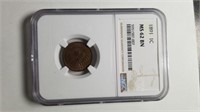 1891 Indian Head Cent Penny NGC MS62