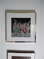 Oriental framed silk  art. 3 pcs