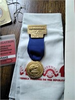 1988 RNC delegate pin and associated memorabilia