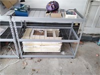 4 ft steel shelves and contents