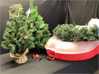Wreath Storage and Small Christmas Trees