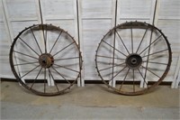 2 Metal Wagon Wheels