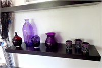 Purple Glass Decor Lot (5 Pcs)