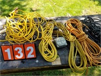 extention cords yellow 6 of them some heavy