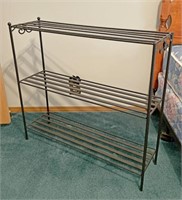 Wrought iron three tier shelf