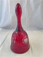 Fenton handpainted Ruby bell