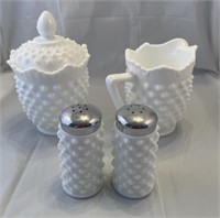 Fenton milk hobnail cream and sugar and salt and