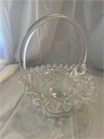 Fenton strawberry basket, clear glass with