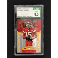 2019 Score Fantasy Stars Patrick Mahomes Csg 8.5