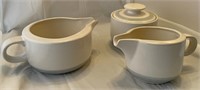Stoneware pitcher creamer sugar