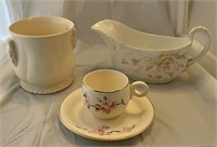 Spooner gravy boat cup and saucer