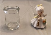 Bone china miniature angel figurine and miniature
