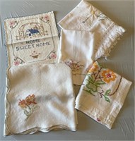 Hand embroidered doilies and table covers
