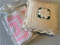 Crocheted pillow shams