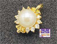 Exquisite White Pearl and Sapphires Gold EGP