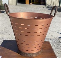 15" Copper Industrial Slotted Basket