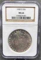 1900o Slab Morgan Silver Dollar NGC MS 64