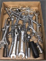 Flat Of Wrenches And Sockets